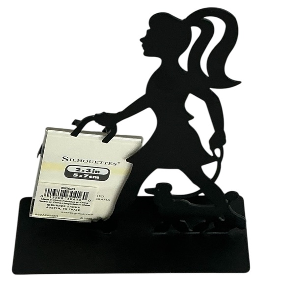 Silhouette Black Metal Dog Walker Picture Frame Matte Black Finish 6.75 Tall - Picture 9 of 16